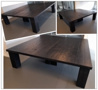 Vergadertafel, kantoortafel steigerhout op kleur. zwarte vergadertafel
