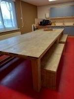 Steigerhouten vergadertafel blokpoot 13x13