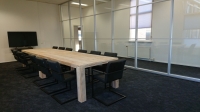 Steigerhouten vergadertafel blokpoot 13x13