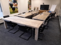 Steigerhouten vergadertafel blokpoot 13x13