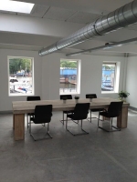 Steigerhouten vergadertafel blokpoot 23x23