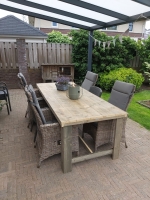 tuintafel steigerhout H poot hout