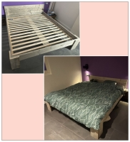 Steigerhouten bed 2 persoons enkel