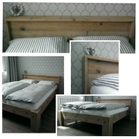 Steigerhouten bed 2 persoons enkel