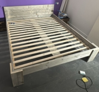 Steigerhouten bed 2 persoons enkel