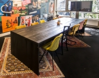 Vergadertafel steigerhout met dichte zijkant