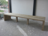 Vergadertafel steigerhout met dichte zijkant