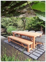 Douglas houten tuintafel dwarsverbanden.