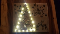 Workshop steigerhouten wandbord + kerstboom