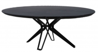 Ovale tafel acacia zwart + spinpoot