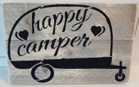 Houten bordje Happy Camper