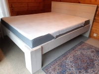 Steigerhouten bed 2 pers. enkel white wash