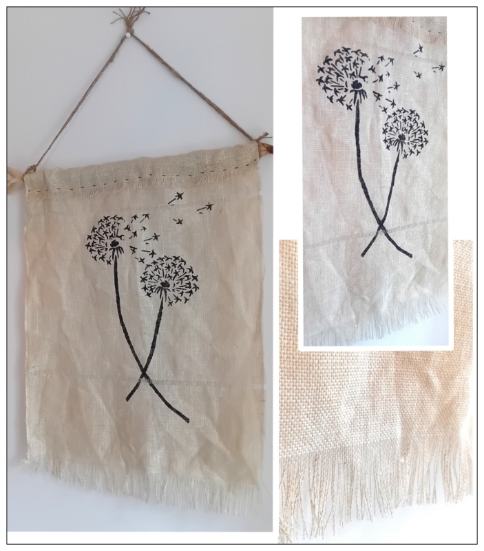 Workshop jute doek schilderen. Workshop jute doek schilderen.