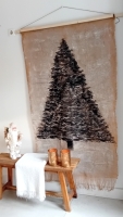 Kerst jute wandkleed Kerstboom 98x178