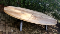 Eettafel ovaal steigerhout X poot