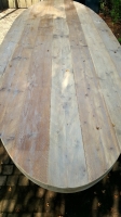 Eettafel ovaal steigerhout X poot