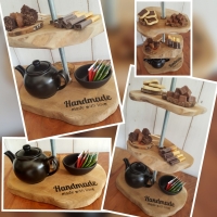 Etagere teak.staal 3L