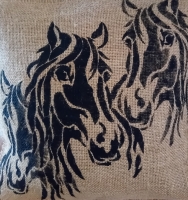 Handmade kussen &acute; Horses &acute;