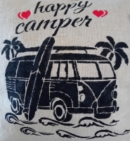 Handmade kussen &acute; Happy Camper &acute;