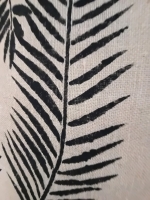 Wandkleed jute bladeren