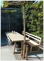 Douglas tuintafel, bank Woolder