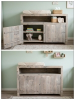 Babykamer commode steigerhout